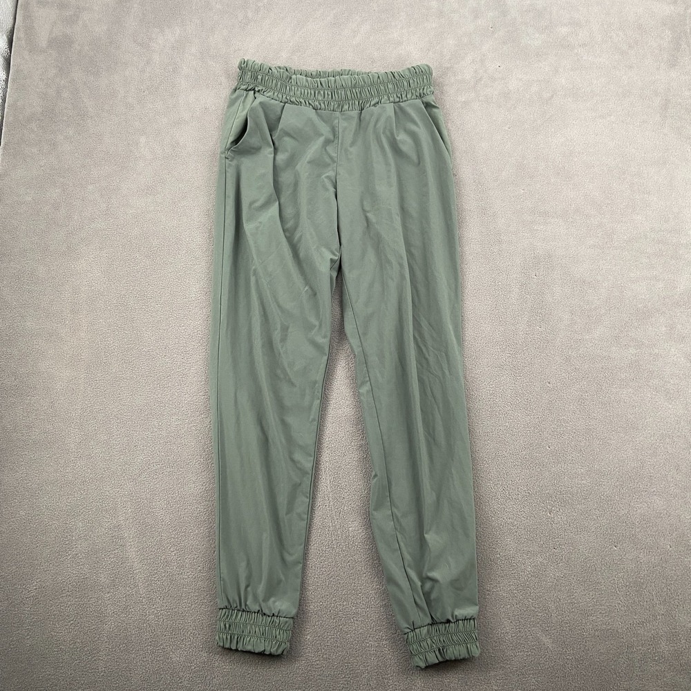 Athleta Pants Womens 0 Green Stretch Mid Rise Tapered Leg Elastic Waist Athletic